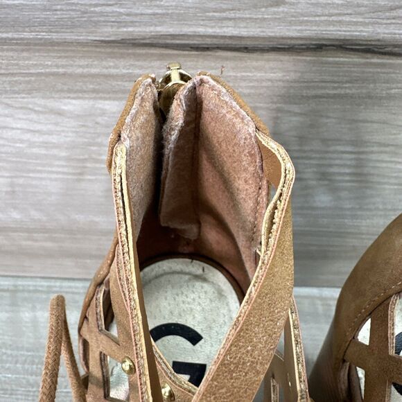 G by GUESS Women's Juto Lace-Up Block-Heel Sandal Tan Size 10M - Picture 10 of 15